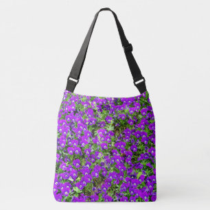 Pretty Purple Pansies on a Crossbody Bag
