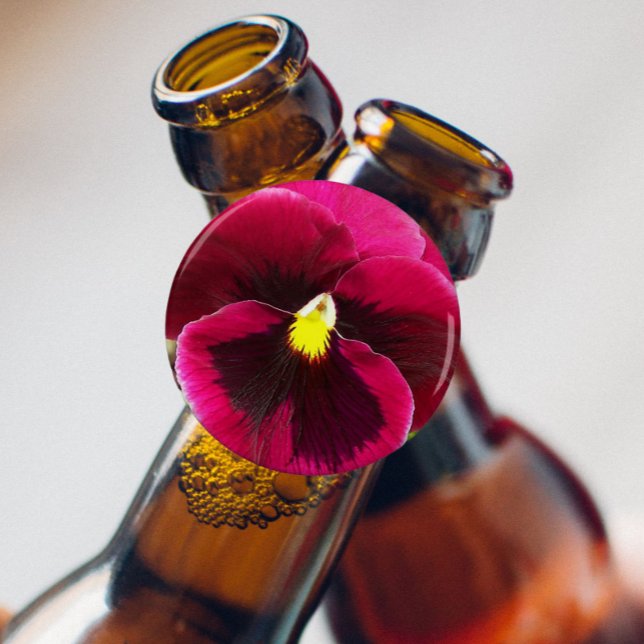 Pretty Purple Pansy Floral Bottle Opener (Creator Uploaded)