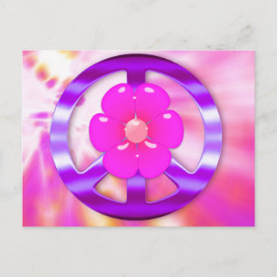 Pretty Purple Peace Sign Postcard