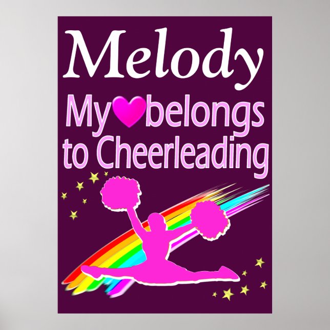 PRETTY PURPLE PERSONALIZED CHEERLEADER POSTER (Front)