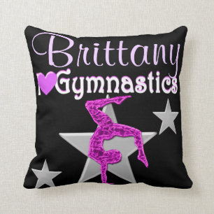 PRETTY PURPLE PERSONALIZED GYMNASTICS PILLOW