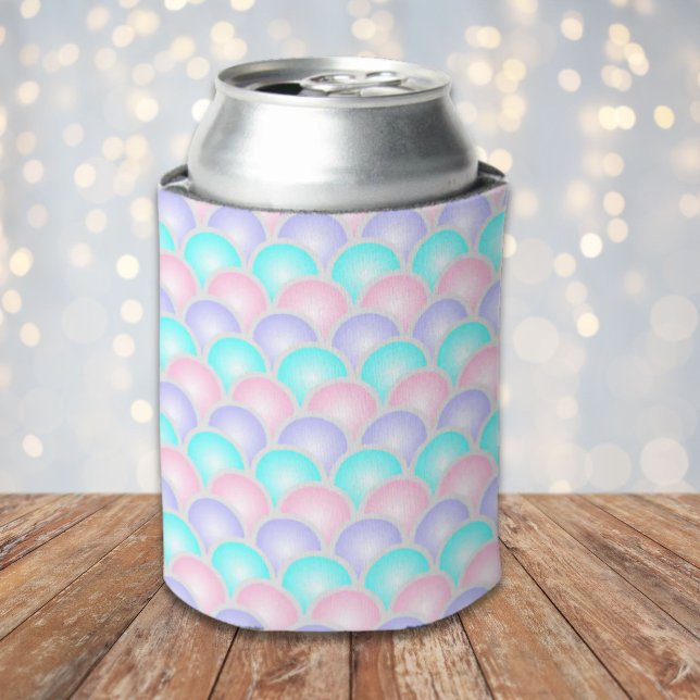 pretty purple pink aqua blue pastel mermaid scales can cooler (pretty purple pink aqua blue pastel mermaid scales can cooler)