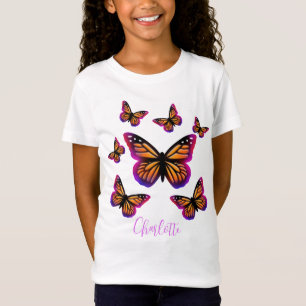 Pretty purple pink blue orangebutterflies  T-Shirt