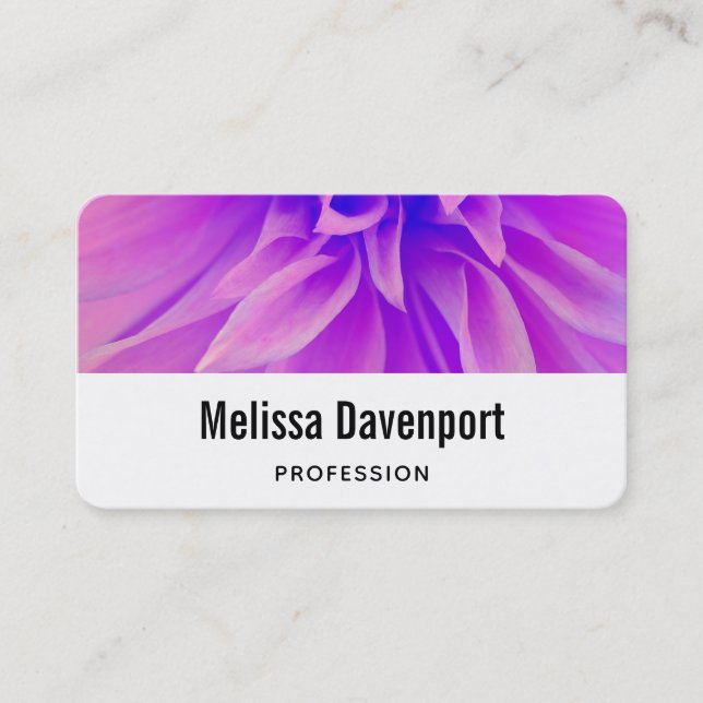 Pretty Purple Pink Flower Petals Business Card (Front)