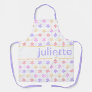 PRETTY PURPLE PINK YELLOW SMALL FLOWER PATTERN  APRON