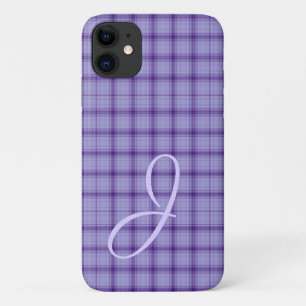 Pretty Purple Plaid with Monogram iPhone case