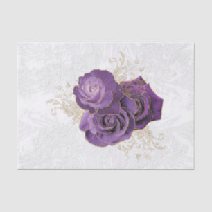 Pretty Purple Roses Floral Tissue Paper