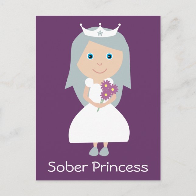 Pretty purple Sober Princess postcard (Front)