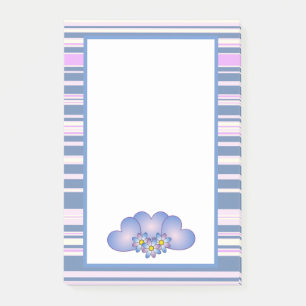 Pretty Purple Stripes, Hearts and Flowers Post-it Notes