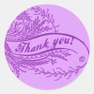 Pretty Purple Thank You Stickers