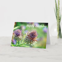 Pretty Purple Thistle Garden Flower Birthday