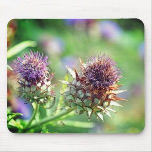 Pretty Purple Thistle Garden Flower Photo Mouse Mat