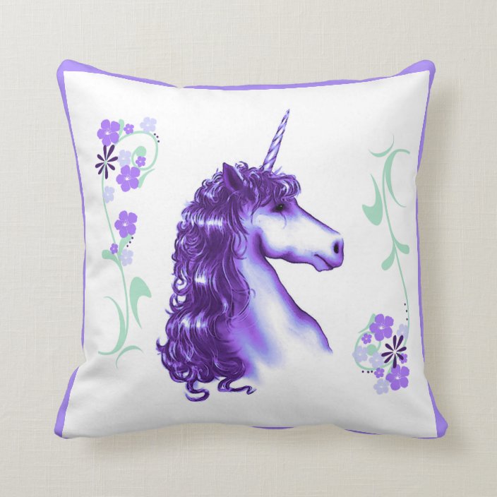 Pretty Purple Unicorn Throw Pillow | Zazzle.co.uk