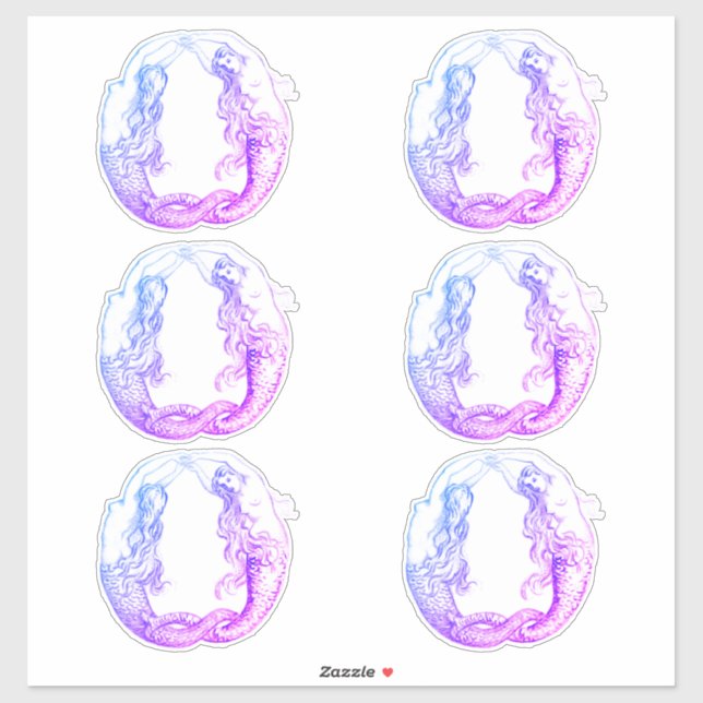 Pretty Purple Vintage Mermaids Nautical (Sheet)