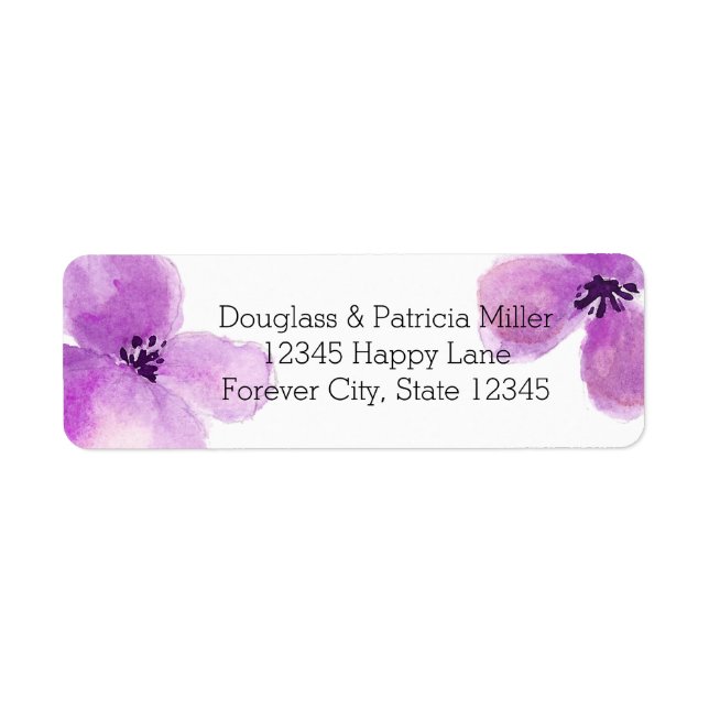 Pretty Purple Watercolor Floral (Front)