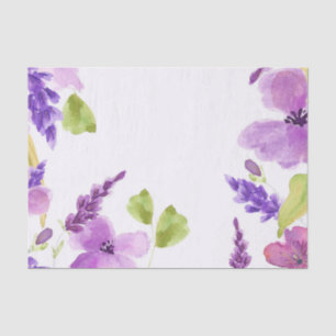 Pretty Purple Watercolor Floral Tissue Paper