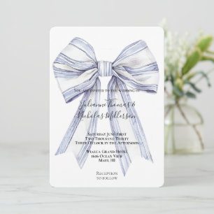 Pretty Purple White Bow Wedding Invitation