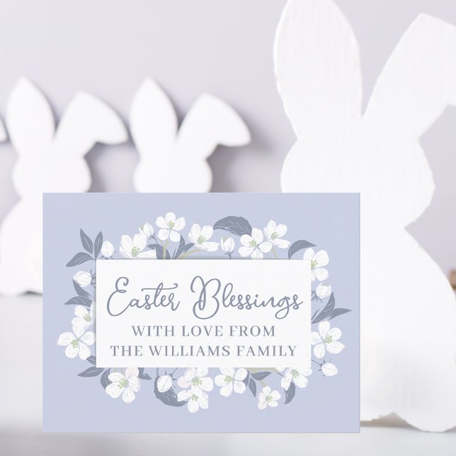 Pretty Purple White Floral Easter Blessings Custom Postcard (Creator Uploaded)