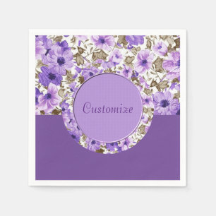 Pretty Purple & White Floral Napkins 3