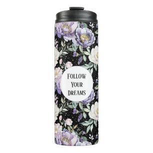 Pretty Purple White Flowers Dreams Thermal Tumbler