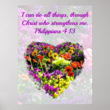 PRETTY PURPLE WILD FLOWER PHILIPPIANS 4:13 VERSE