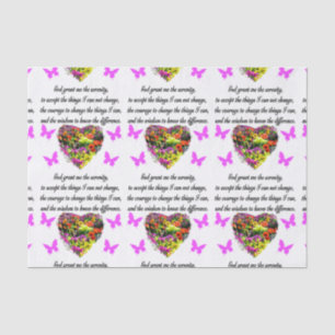 PRETTY PURPLE WILD FLOWER SERENITY PRAYER PHOTO TISSUE PAPER