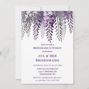 Pretty Purple Wisteria Bridesmaids Luncheon Invitation