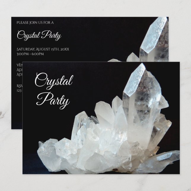 Pretty Quartz Crystal Invitation (Front/Back)