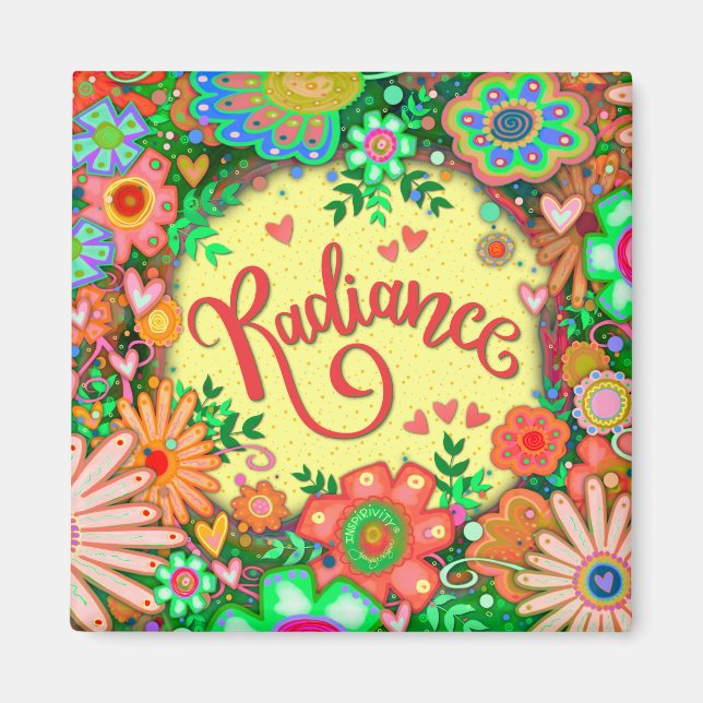 Pretty Radiance Fun Floral Hearts Inspirivity Magnet (Front)