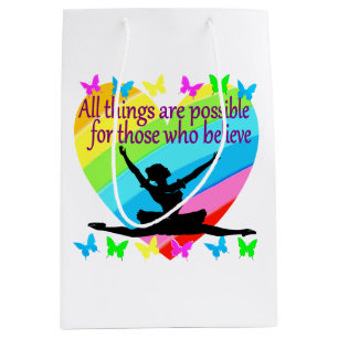 PRETTY RAINBOW ALL THINGS ARE POSSIBLE BALLERINA MEDIUM GIFT BAG