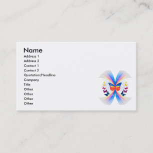 pretty rainbow butterflies swirl design business card