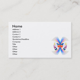 pretty rainbow butterflies swirl design business card