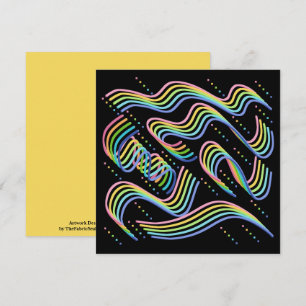 Pretty Rainbow Colored Ribbon Rows Pattern Art Car Card