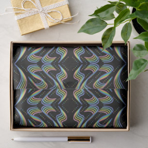 Pretty Rainbow Colored Ribbon Rows Pattern Art Tissue Paper