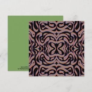 Pretty Rainbow Colored Ribbon Twists Pattern Art Card