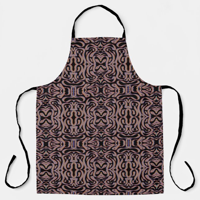 Pretty Rainbow Coloured Ribbon Twists Pattern Art Apron (Front)