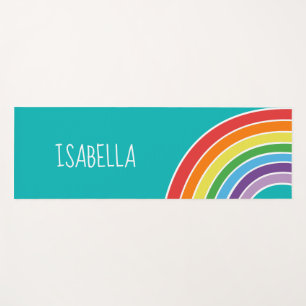 Pretty Rainbow Girls Personalised Yoga Mat