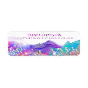 Pretty Rainbow Glitter Return Address Labels