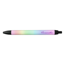 Pretty Rainbow Gradient Black Ink Pen