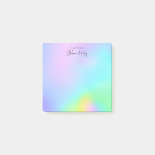 Pretty rainbow gradient personalised post-it notes