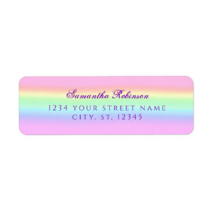 Pretty Rainbow Gradient Return Address