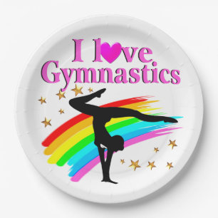 PRETTY RAINBOW GYMNASTICS CHAMPION PAPER PLATE