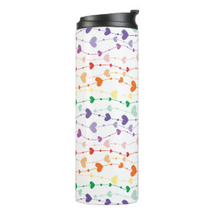 Pretty Rainbow Hearts Pattern Family Thermal Tumbler