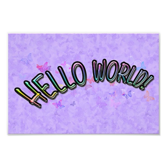 Pretty Rainbow Hello World Photo Print (Front)