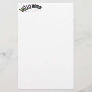 Pretty Rainbow Hello World Stationery