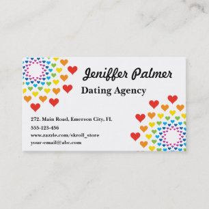 Pretty rainbow of hearts business card