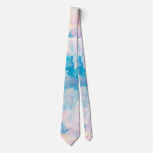 Pretty Rainbow Pastel Clouds Aesthetic design Tie