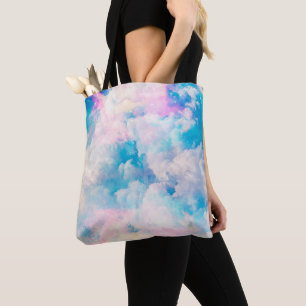 Pretty Rainbow Pastel Clouds Aesthetic design Tote Bag