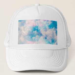 Pretty Rainbow Pastel Clouds Aesthetic design Trucker Hat