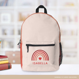 Pretty Rainbow Personalised Girls School Printed Backpack
